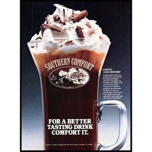 1987 Southern Comfort Coffee and Comfort Cocktail Vintage Print Ad Bar Wall Art